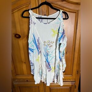 Free People Clear Skies cold shoulder floral tunic